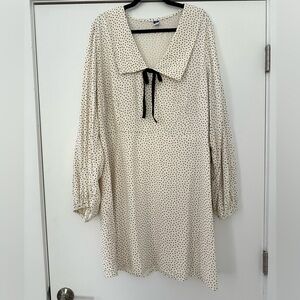Old Navy Cream Polka Dot Dress with Black Tie